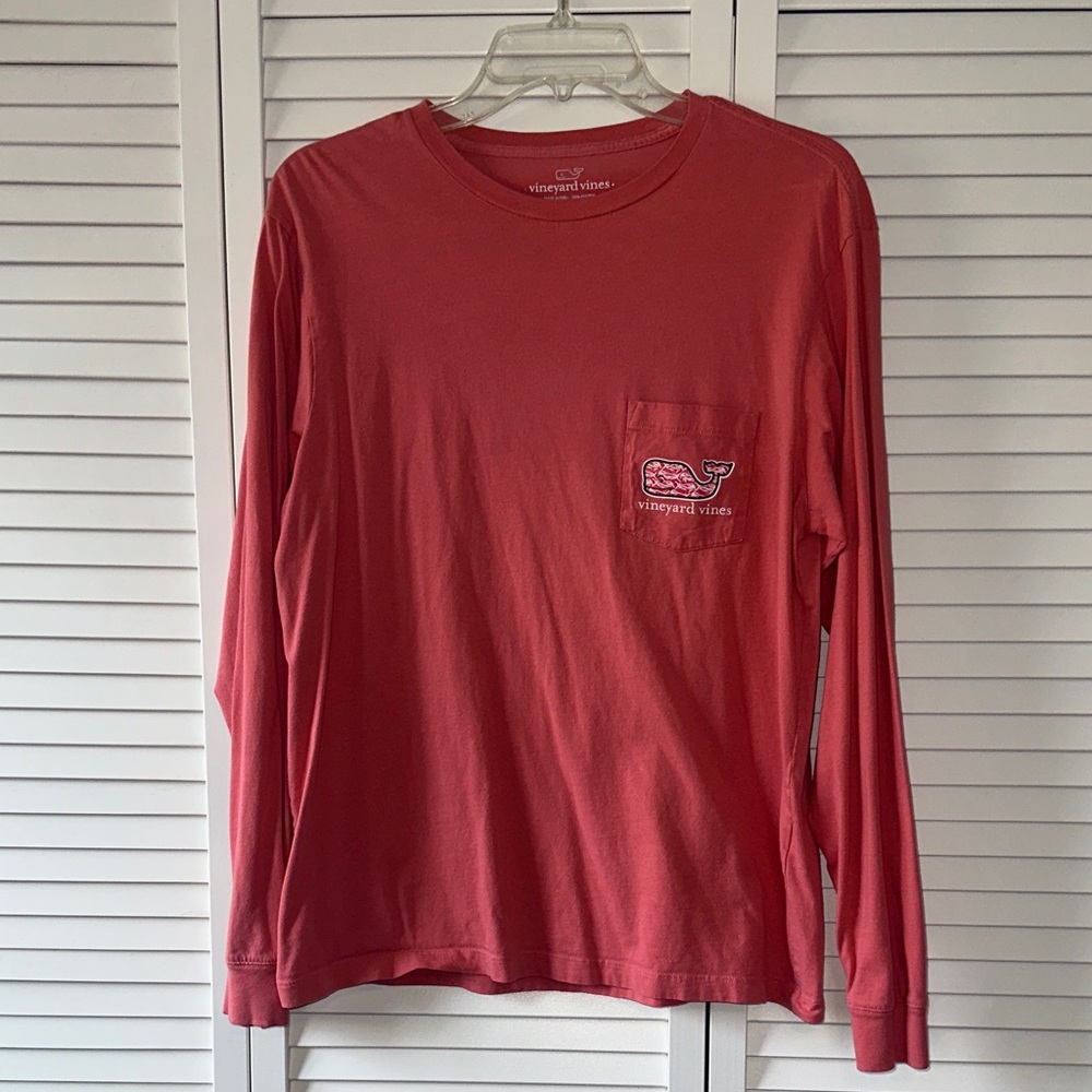 Vineyard Vines Men's Coral Long Sleeve Tee